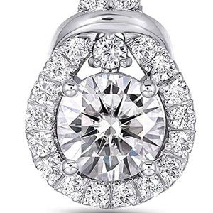 1 carat 925 Sterling Silver Center 1ct 6.5mm G-H-I color Moissanite Pendant